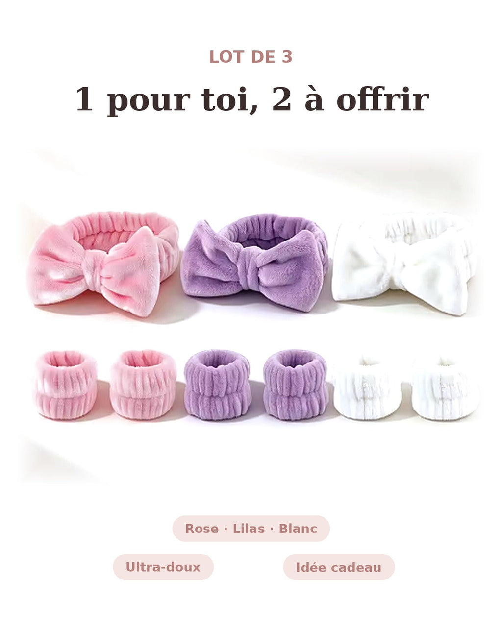 Lot de 3 bandeaux spa : 1 pour toi, 2 à offrir