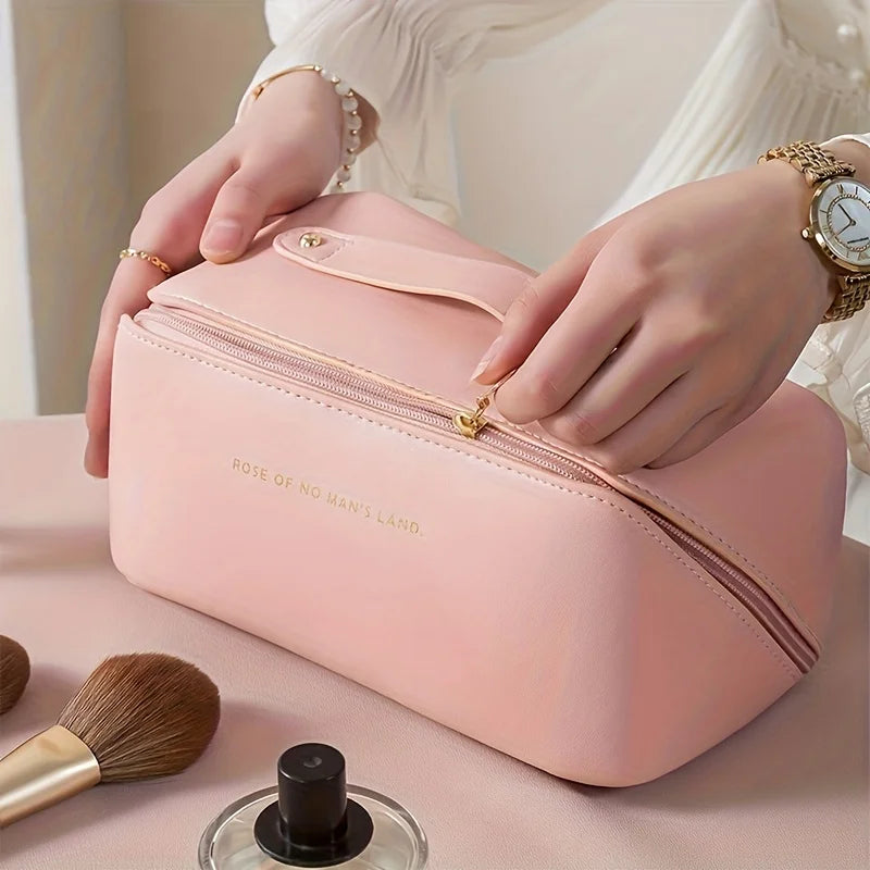 Trousse de Maquillage Élégante en Simili Cuir